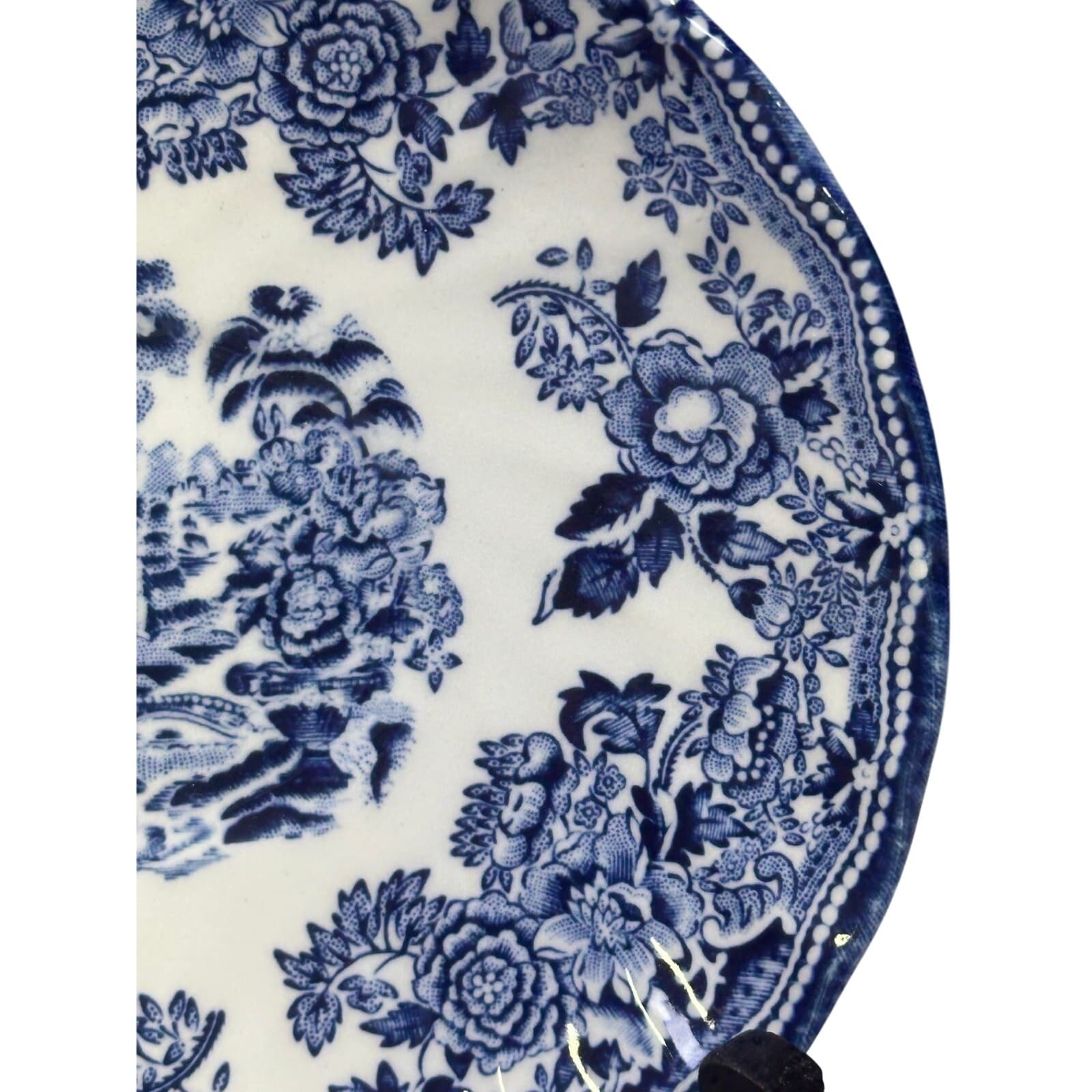 Churchill Staffordshire Tonquin Blue Transferware 5.5" Saucers-Set of 4 - Thumbnail 6