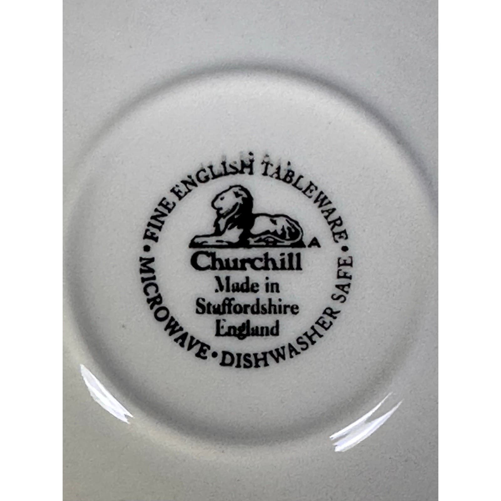 Churchill Staffordshire Tonquin Blue Transferware 5.5" Saucers-Set of 4 - Thumbnail 9