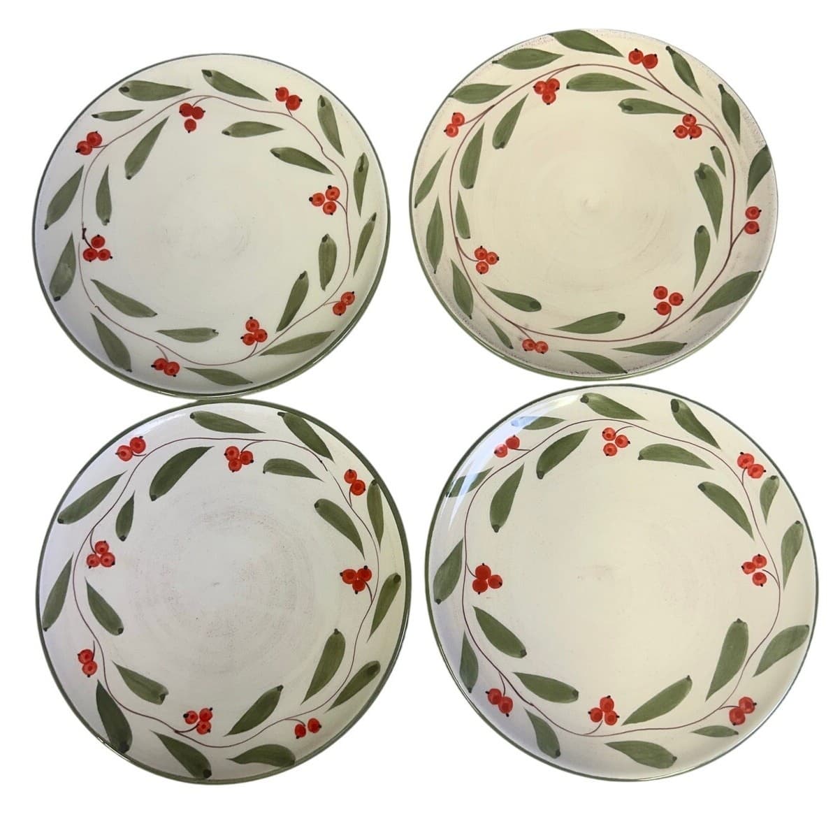 Crate and Barrel Retired 2008-2009 'Winterberry' Salad Plates-Rare-Set of 4 - Thumbnail 2