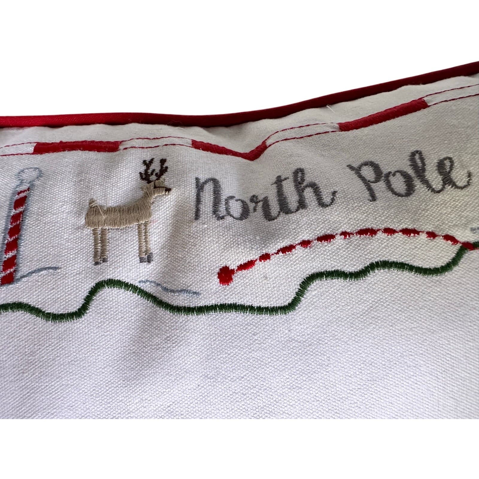Whimsical 'Here Comes Santa' Christmas World Map Holiday 20x20 Throw Pillow - Thumbnail 5