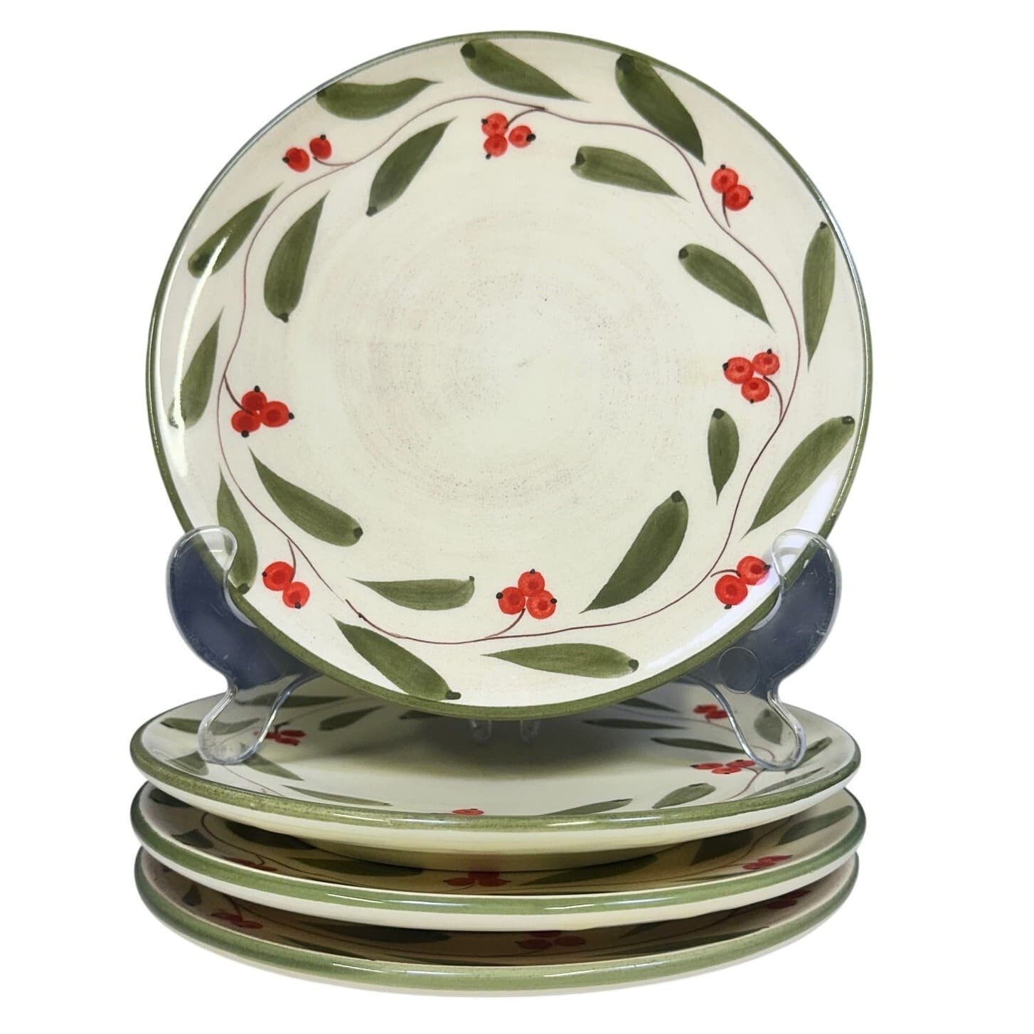 Crate and Barrel Retired 2008-2009 'Winterberry' Salad Plates-Rare-Set of 4