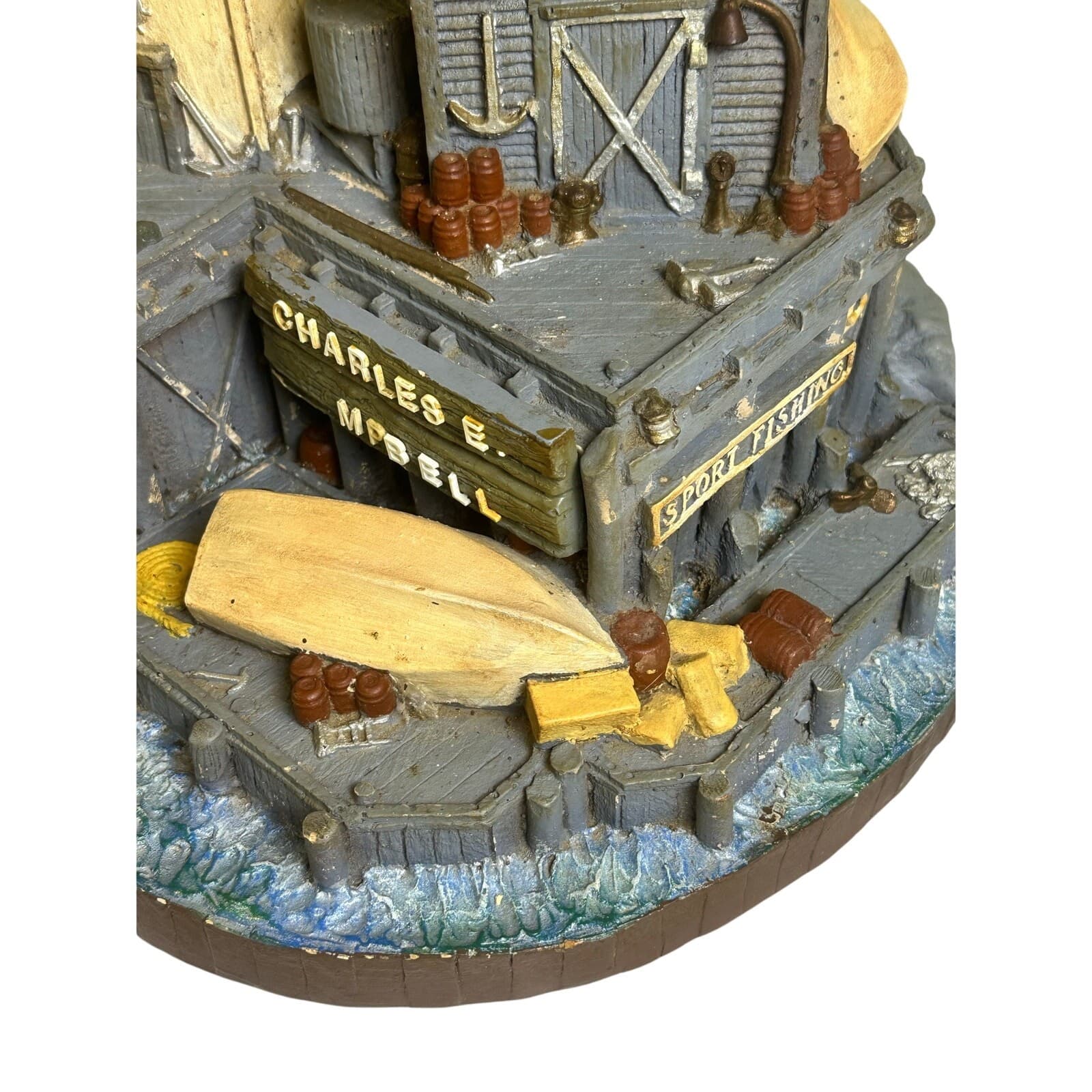 APSIT Brothers 1978 Garretts Landing Boat House Lighthouse Lamp Vintage - Thumbnail 18