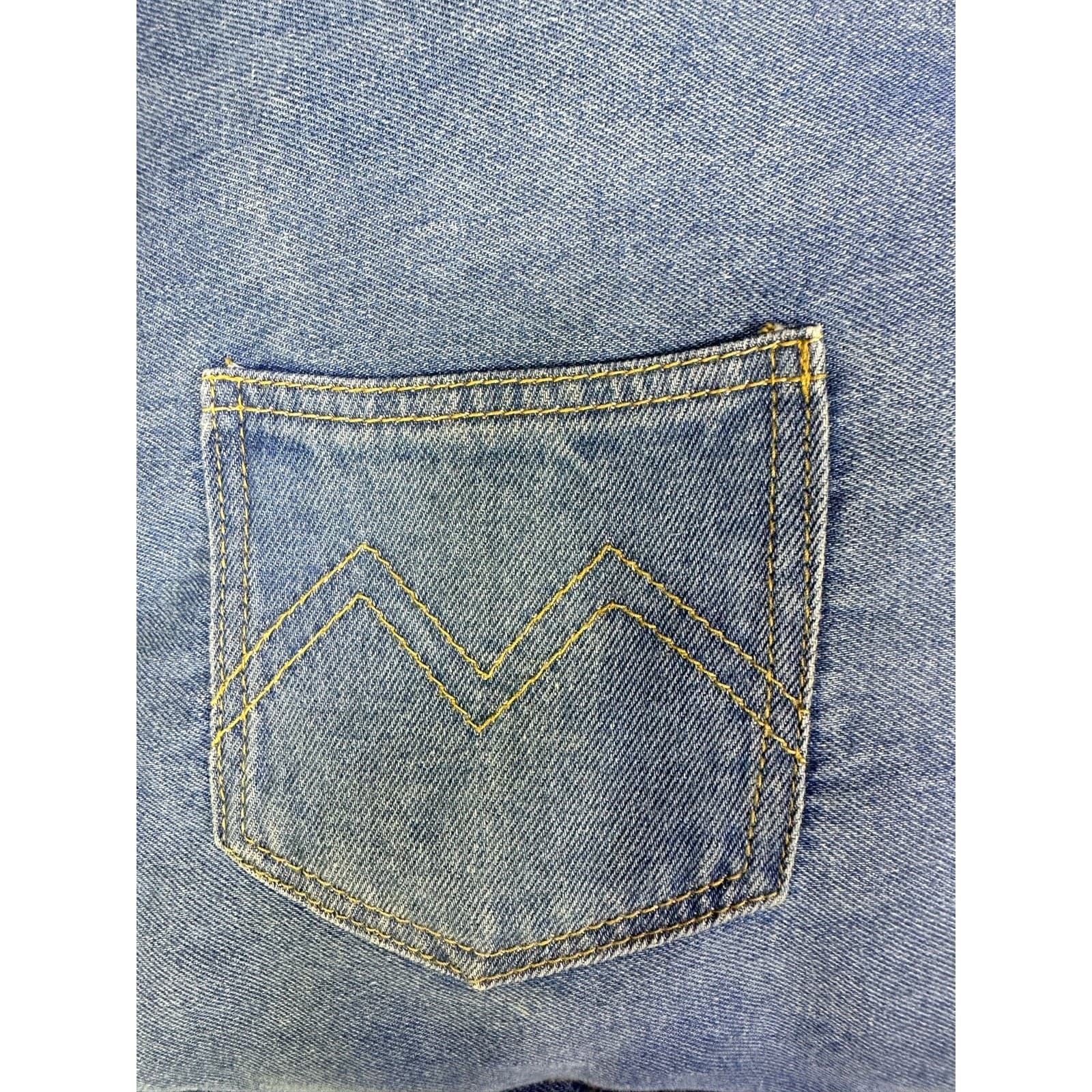 Embellished Denim Jean Casual Whimsical 17x17 Throw Pillow w/Faux Pocket Snaps - Thumbnail 2