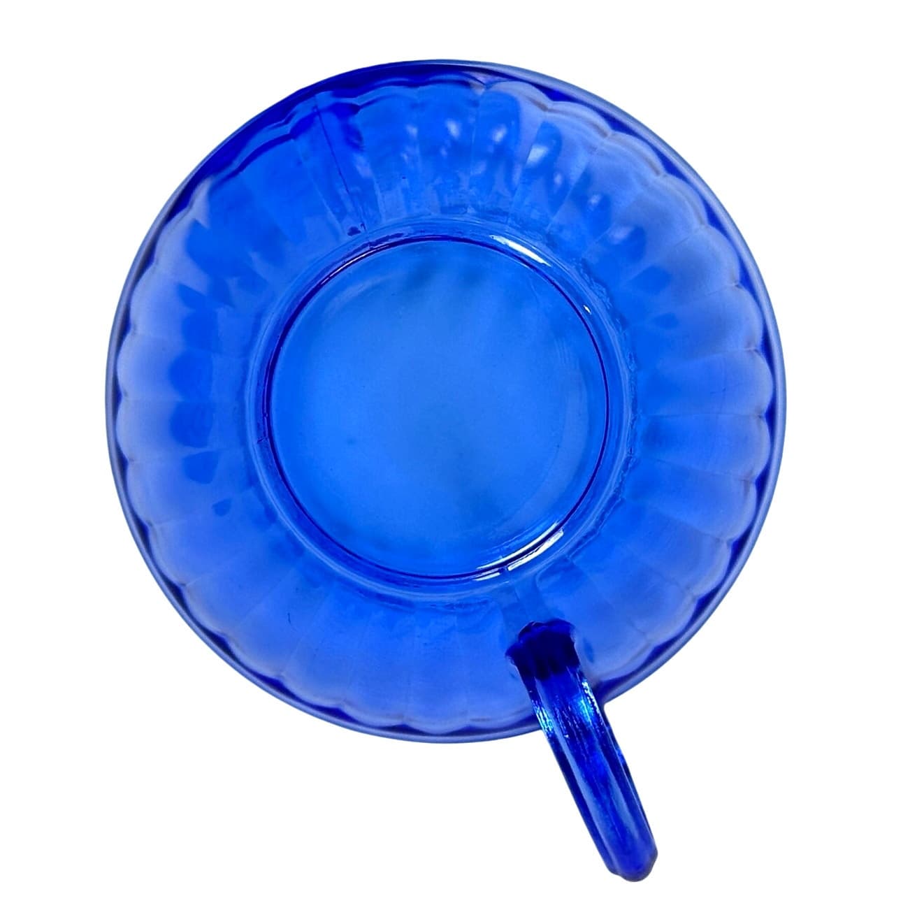 Hazel Atlas Moderntone Cobalt Blue 7-PC Cup and Saucer Trio plus Dinner Plate! - Thumbnail 5