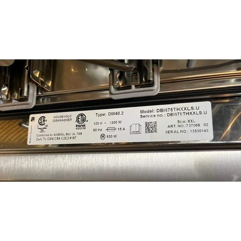 ASKO Dishwasher Upper Rack Assembly OEM DBI675THXXLS.U w/ Spray Tube - Thumbnail 4