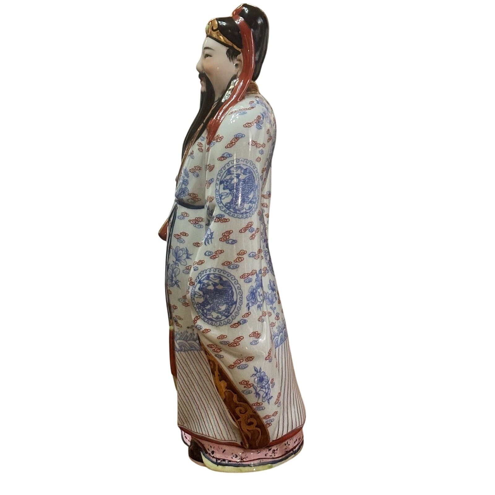 Fu Jupiter Sanxing Chinese God Late 20th Century 12.5" Porcelain Figurine - Thumbnail 2