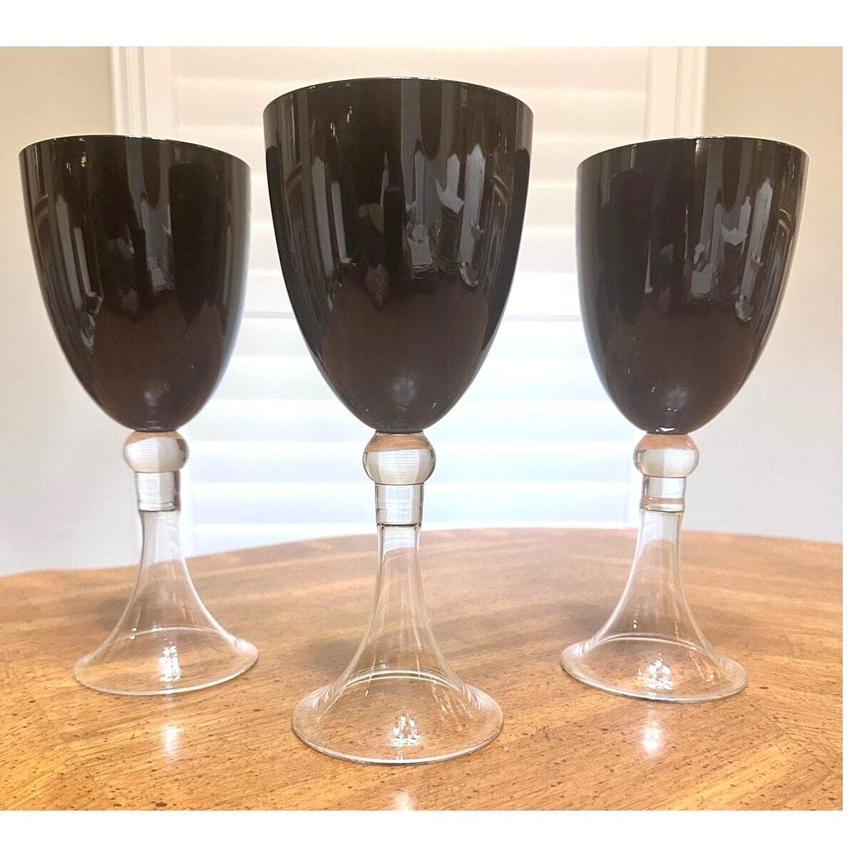 Pier 1 Imports Dante Black Amethyst Water Wine Goblets 9"-Set of 3 - Thumbnail 4