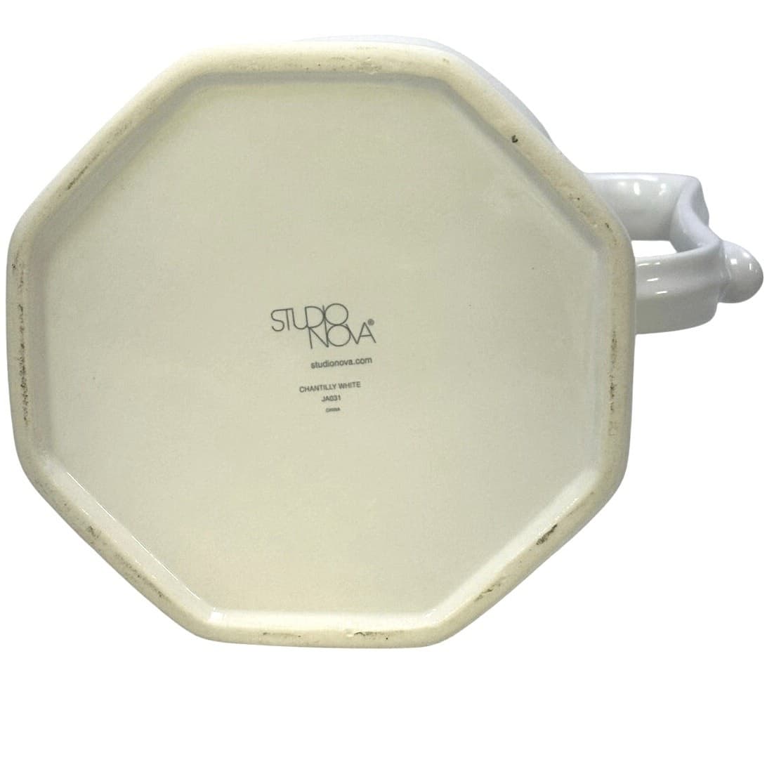 'Chantilly White Graphic' Studio Nova Embossed 9" Serving Pitcher - Thumbnail 6
