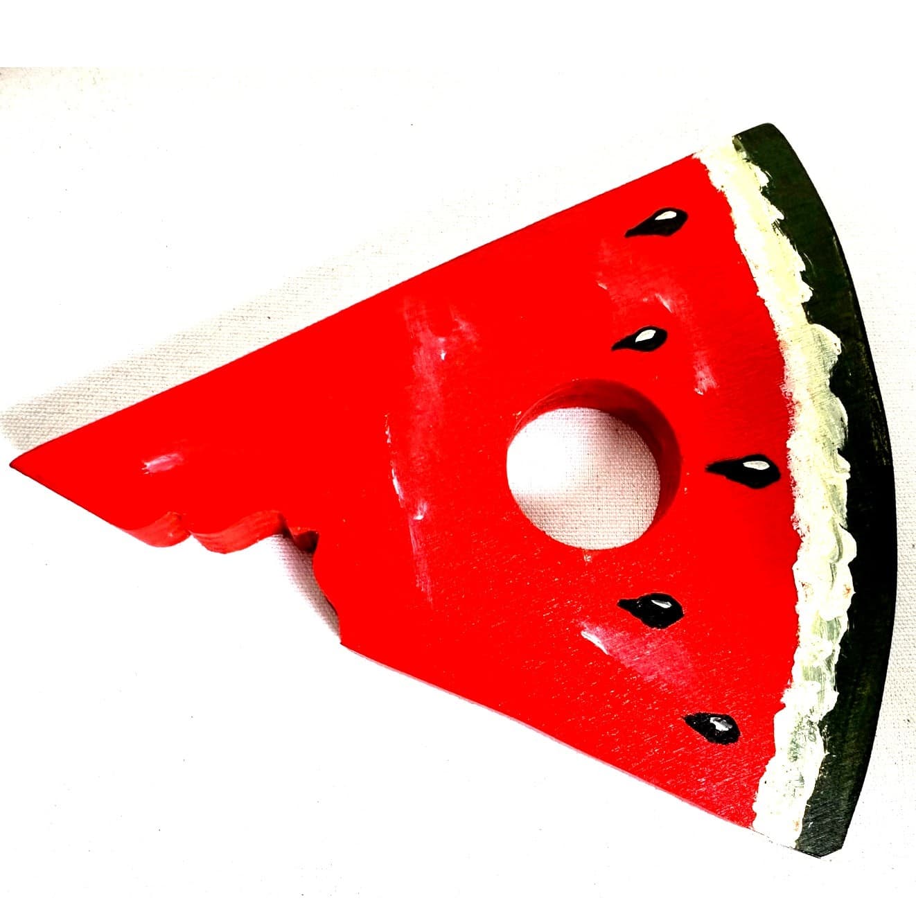 Set of 12 Watermelon Slice Wood Painted Napkin Rings - Thumbnail 4