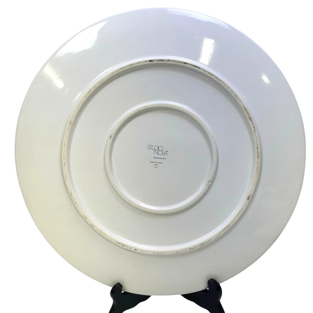 Chantilly White Graphic Studio Nova Embossed 13" Large Round Serving Platter - Thumbnail 2