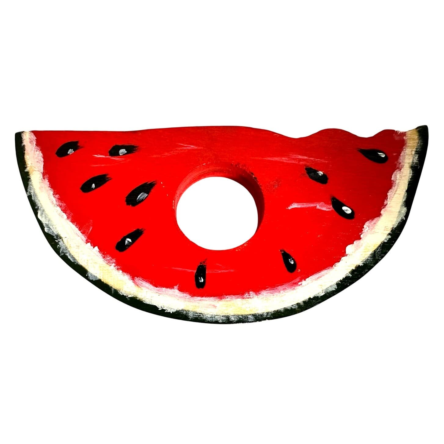 Set of 12 Watermelon Slice Wood Painted Napkin Rings - Thumbnail 2