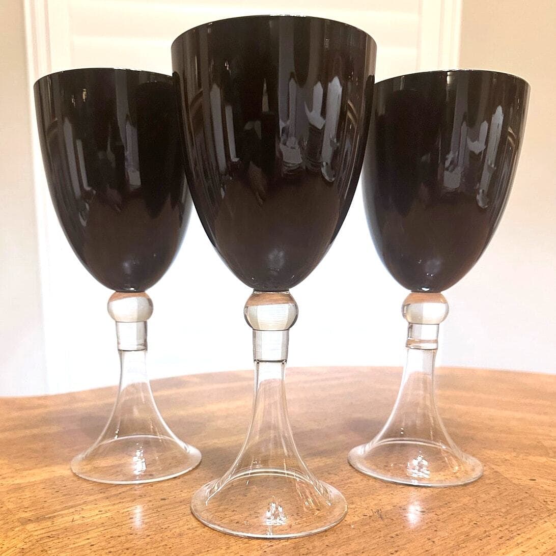 Pier 1 Imports Dante Black Amethyst Water Wine Goblets 9"-Set of 3 - Thumbnail 2