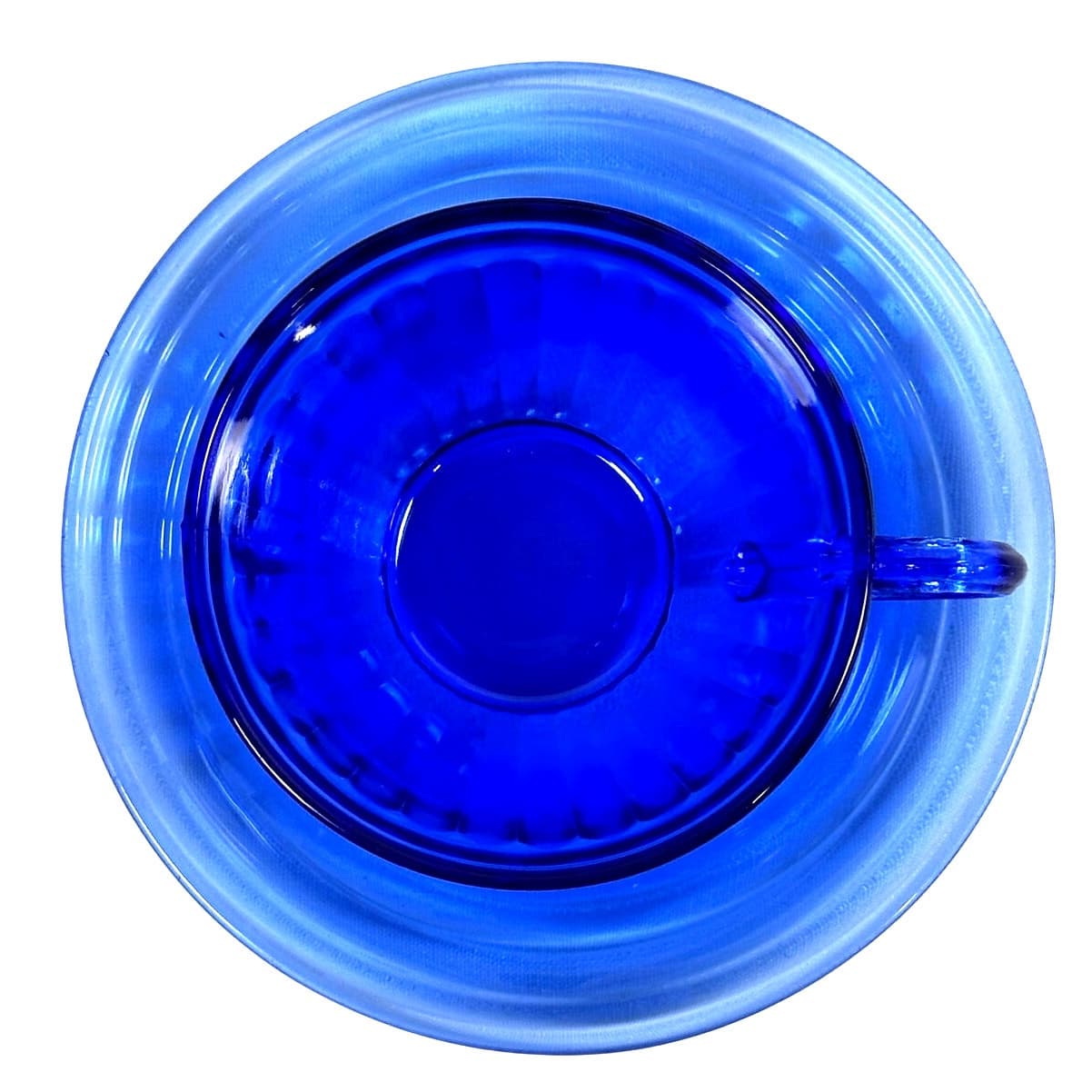 Hazel Atlas Moderntone Cobalt Blue 7-PC Cup and Saucer Trio plus Dinner Plate! - Thumbnail 6