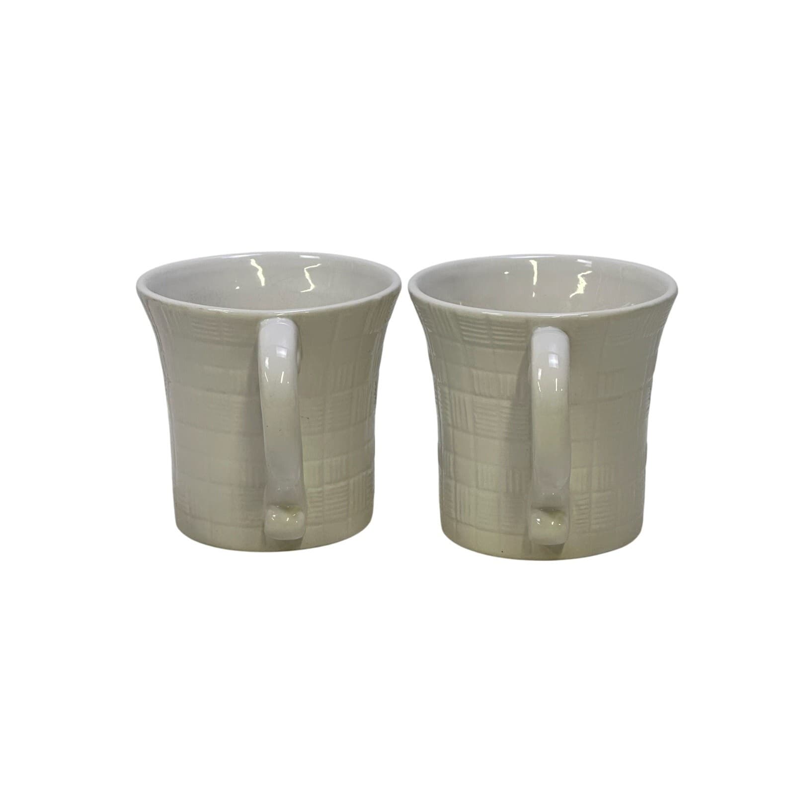 Chantilly White Graphic Studio Nova Embossed Coffee Mugs-Set of 2 - Thumbnail 4