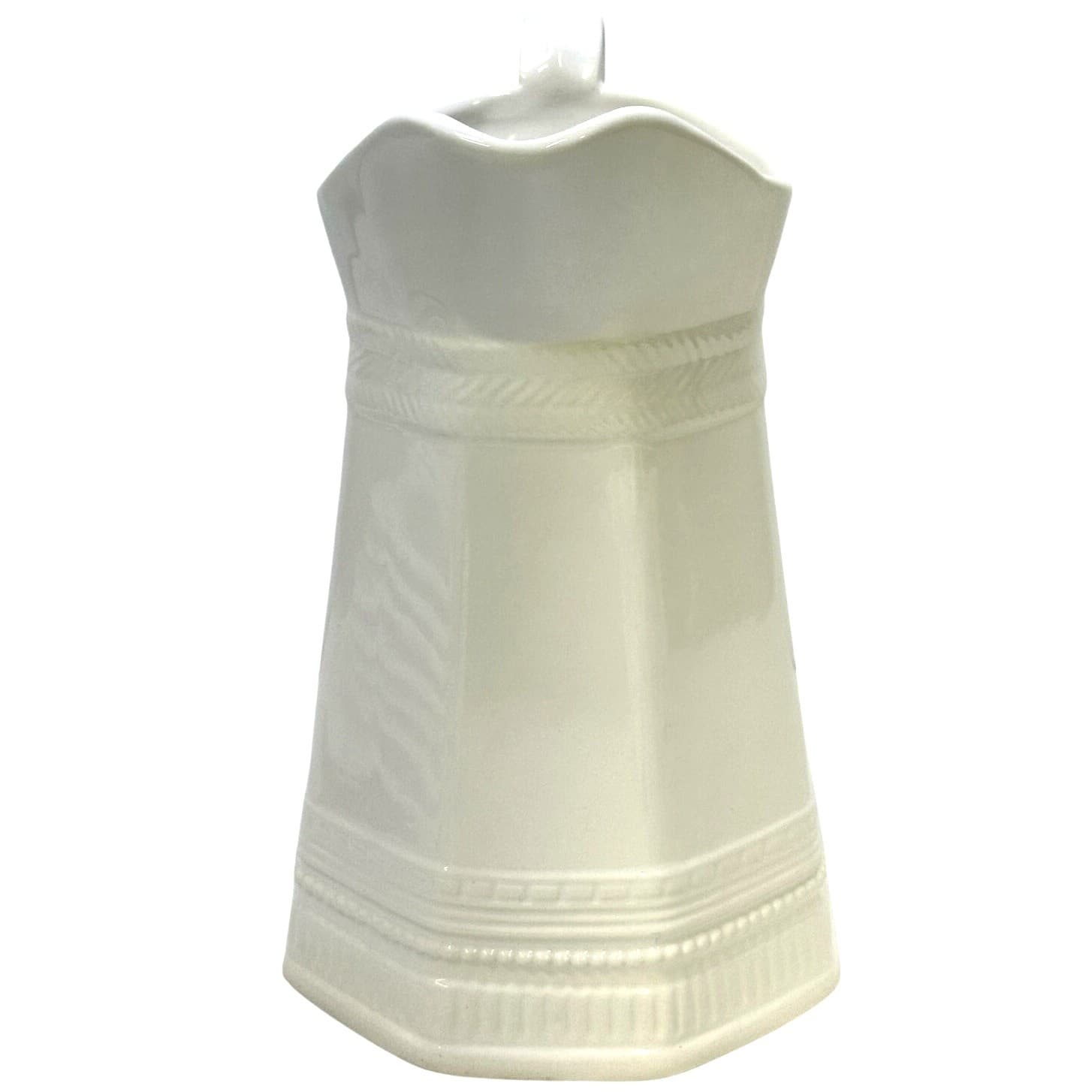 'Chantilly White Graphic' Studio Nova Embossed 9" Serving Pitcher - Thumbnail 4