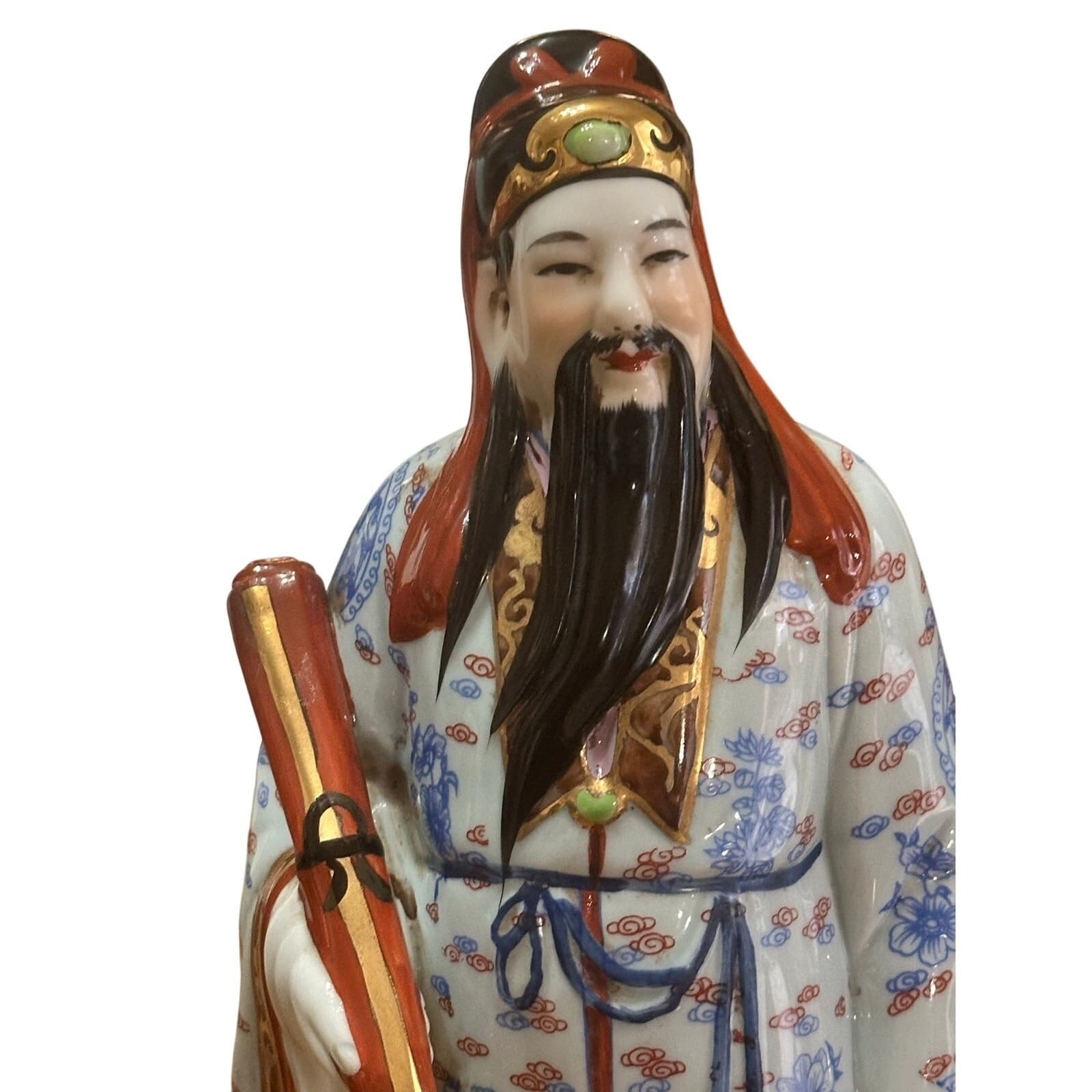 Fu Jupiter Sanxing Chinese God Late 20th Century 12.5" Porcelain Figurine - Thumbnail 5