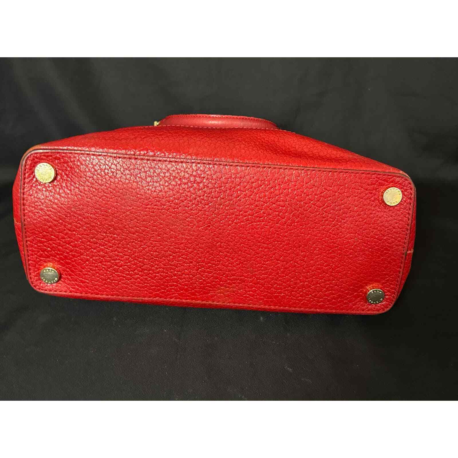 Michael Kors SMYTHE Dome Pebble Leather Satchel Shoulder Bag Chili 30T5GSOS3E - Thumbnail 7