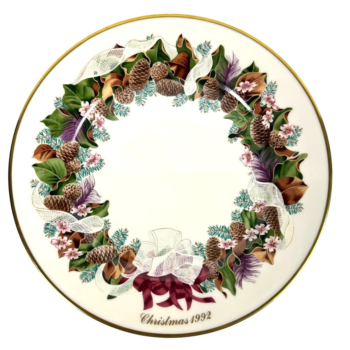 Lenox Limited Edition 1991 and 1992 Colonial Christmas Wreath Issue-Set of 2 - Thumbnail 2