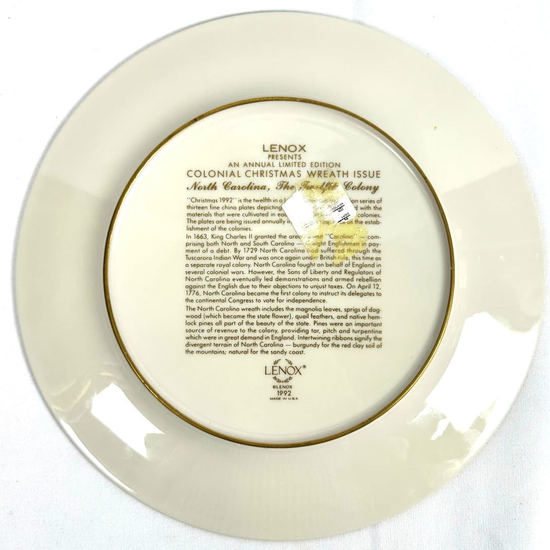 Lenox Limited Edition 1991 and 1992 Colonial Christmas Wreath Issue-Set of 2 - Thumbnail 5