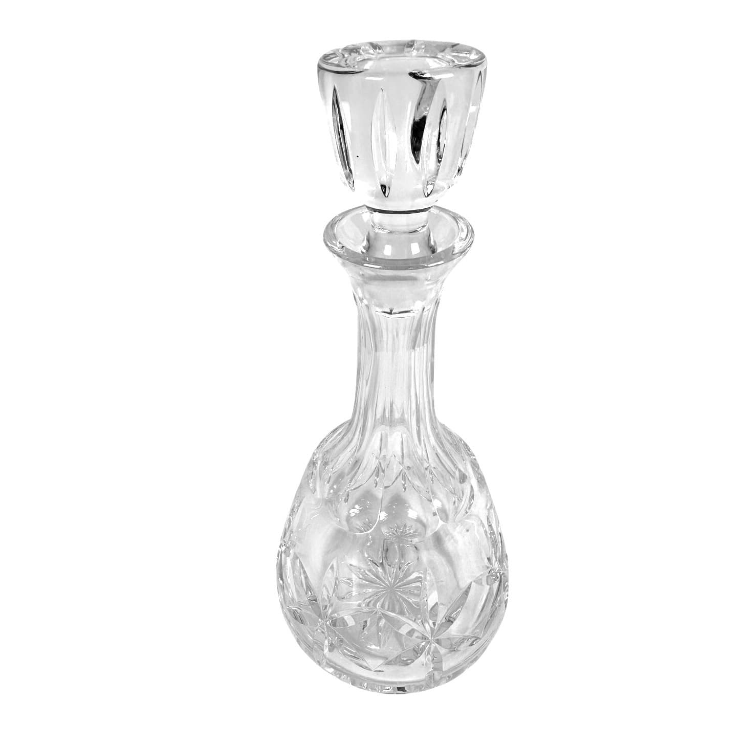 Heavy Clear Lead Crystal Decanter Ground Glass Stopper-Excellent! - Thumbnail 2