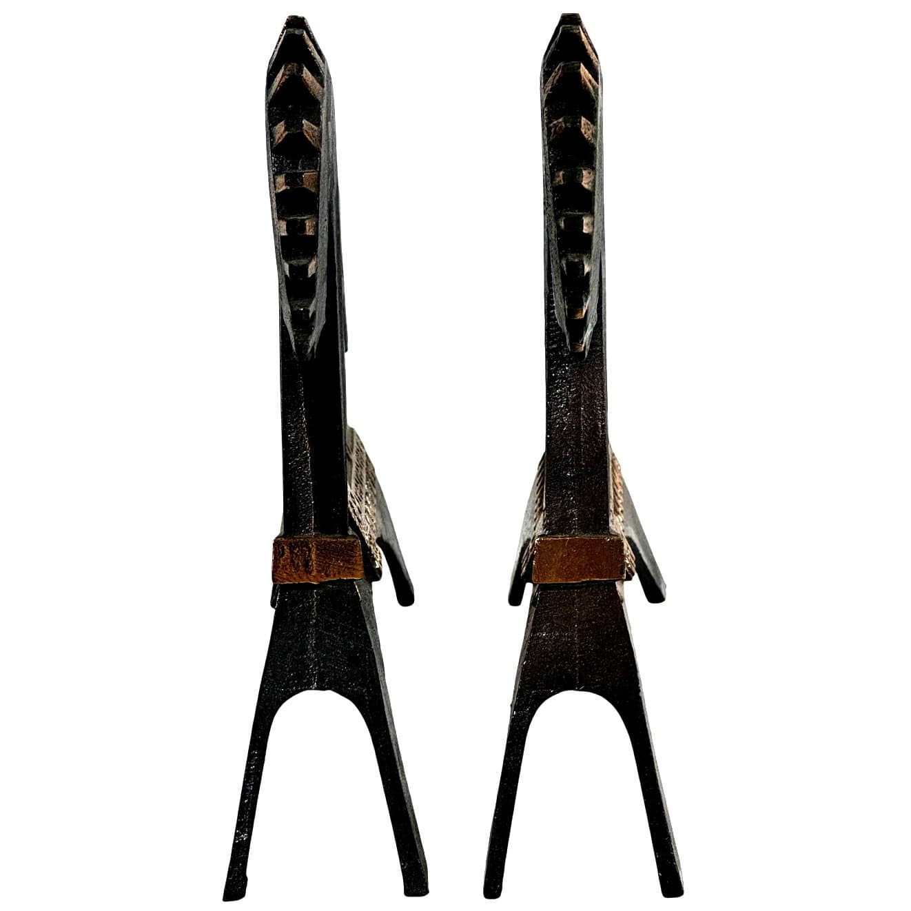 Russian Sarapul Brutalist MidCentury Bronze Patina Horse Candleholder-Pair-Rare! - Thumbnail 4
