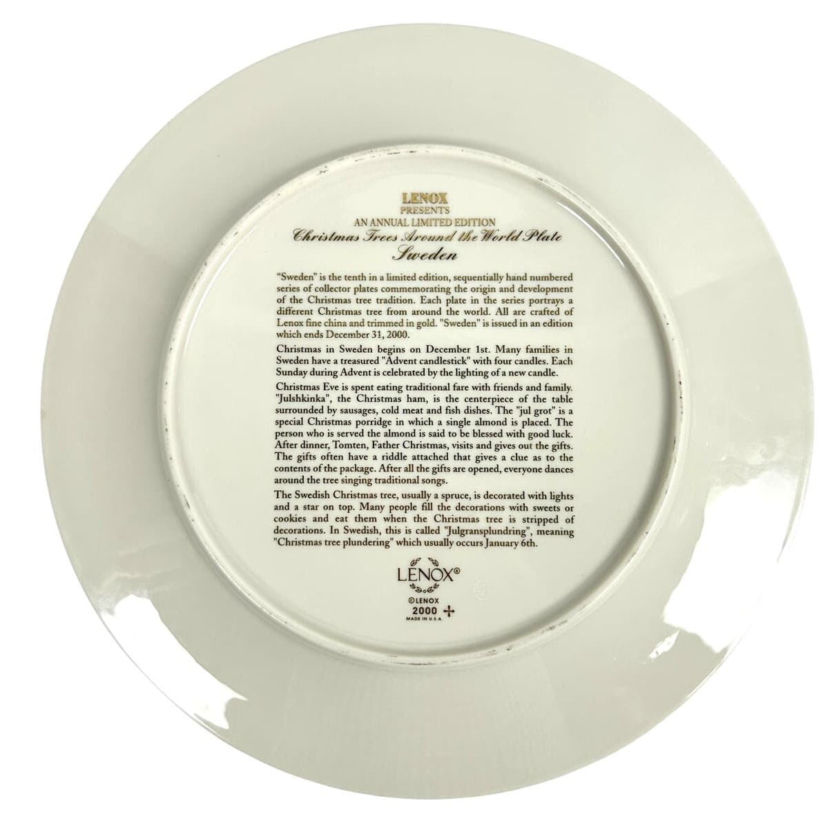 Lenox 2000 Christmas Trees Around the World Limited Edition Sweden-Pristine! - Thumbnail 7