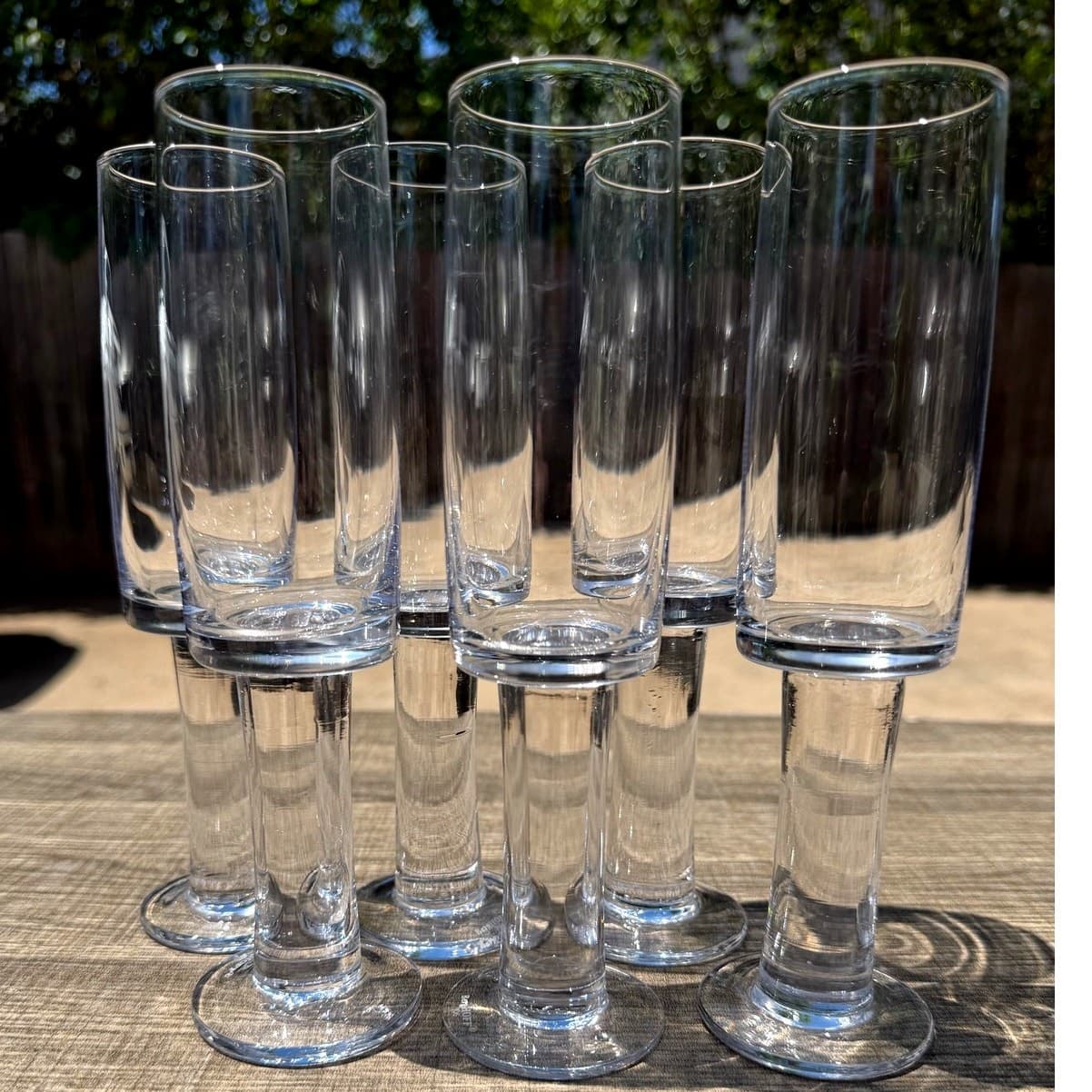 BergHOFF Modern Champagne Flutes Set 6 Clear Cylindrical Stemware Glasses - Thumbnail 3