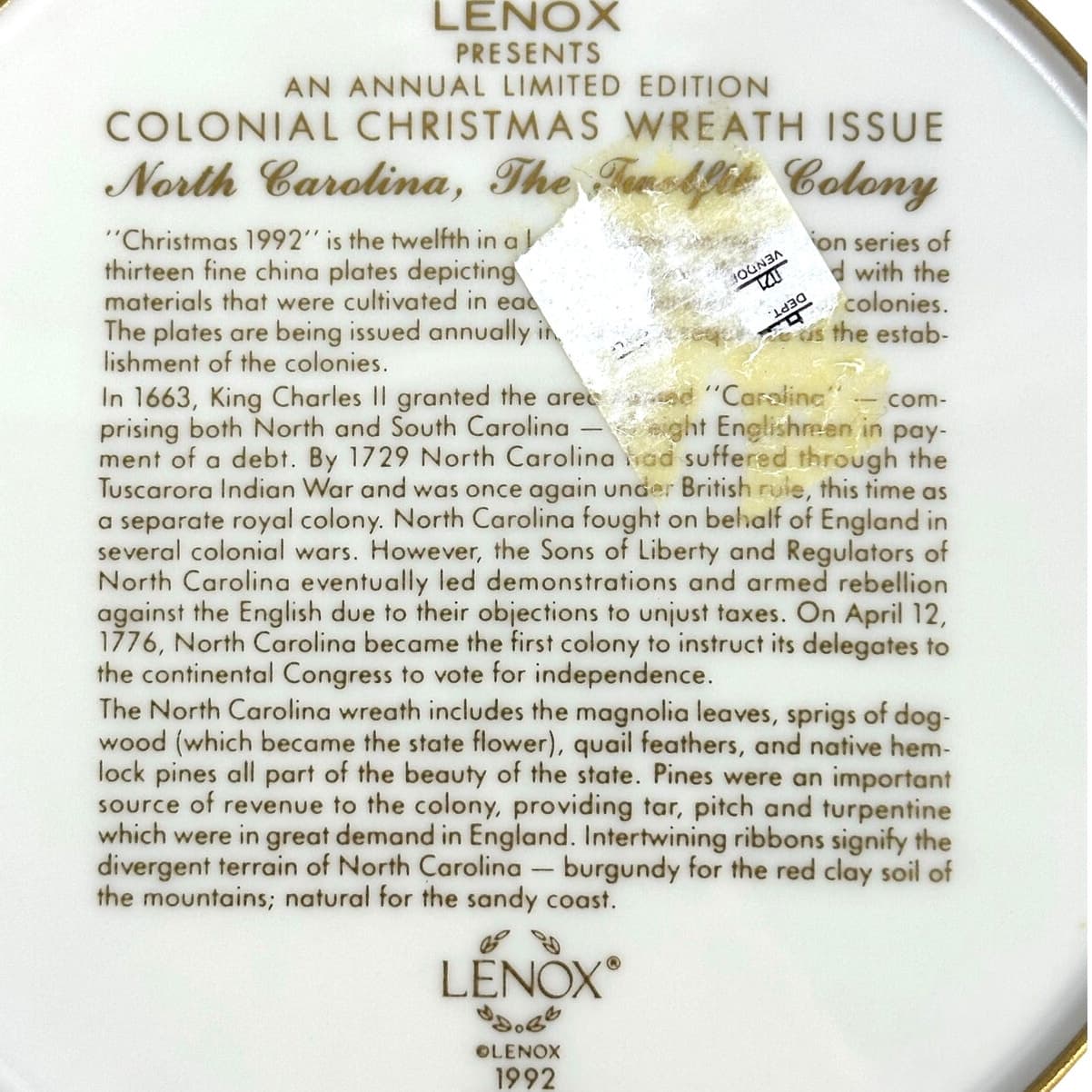 Lenox Limited Edition 1991 and 1992 Colonial Christmas Wreath Issue-Set of 2 - Thumbnail 6