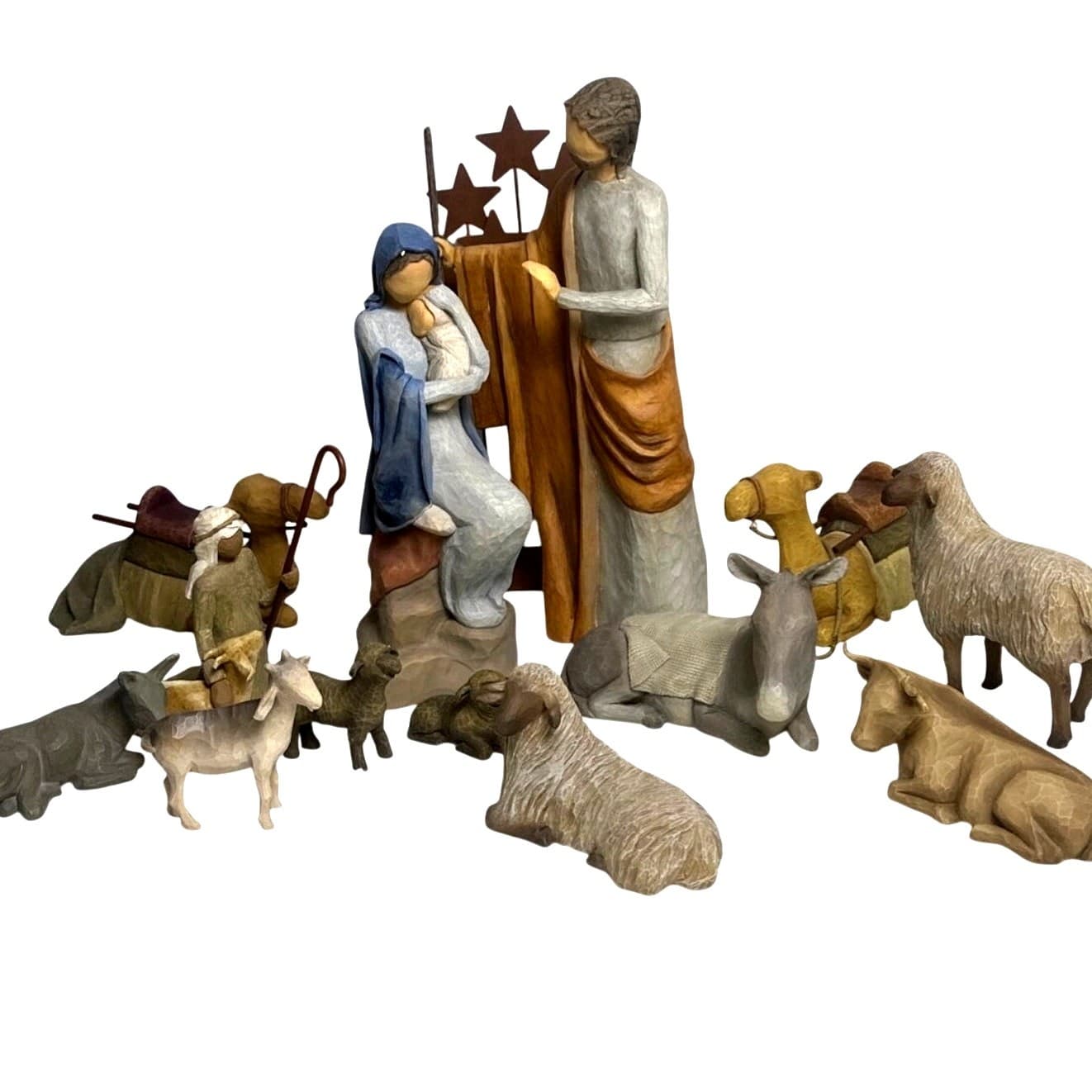 Willow Tree by Susan Lordi Rare 14-Piece Large 14.5" Tall Nativity Star Backdrop - Thumbnail 2
