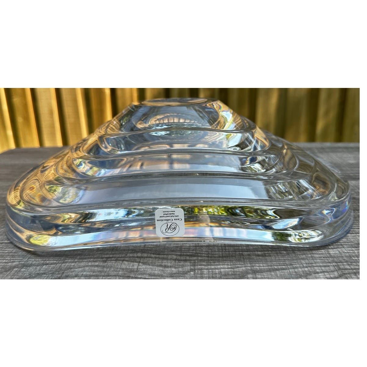 Ricci Casa Collection Caprice Art Deco Modern 24% Lead Crystal Bowl-Slovenia - Thumbnail 8