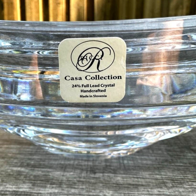 Ricci Casa Collection Caprice Art Deco Modern 24% Lead Crystal Bowl-Slovenia - Thumbnail 2