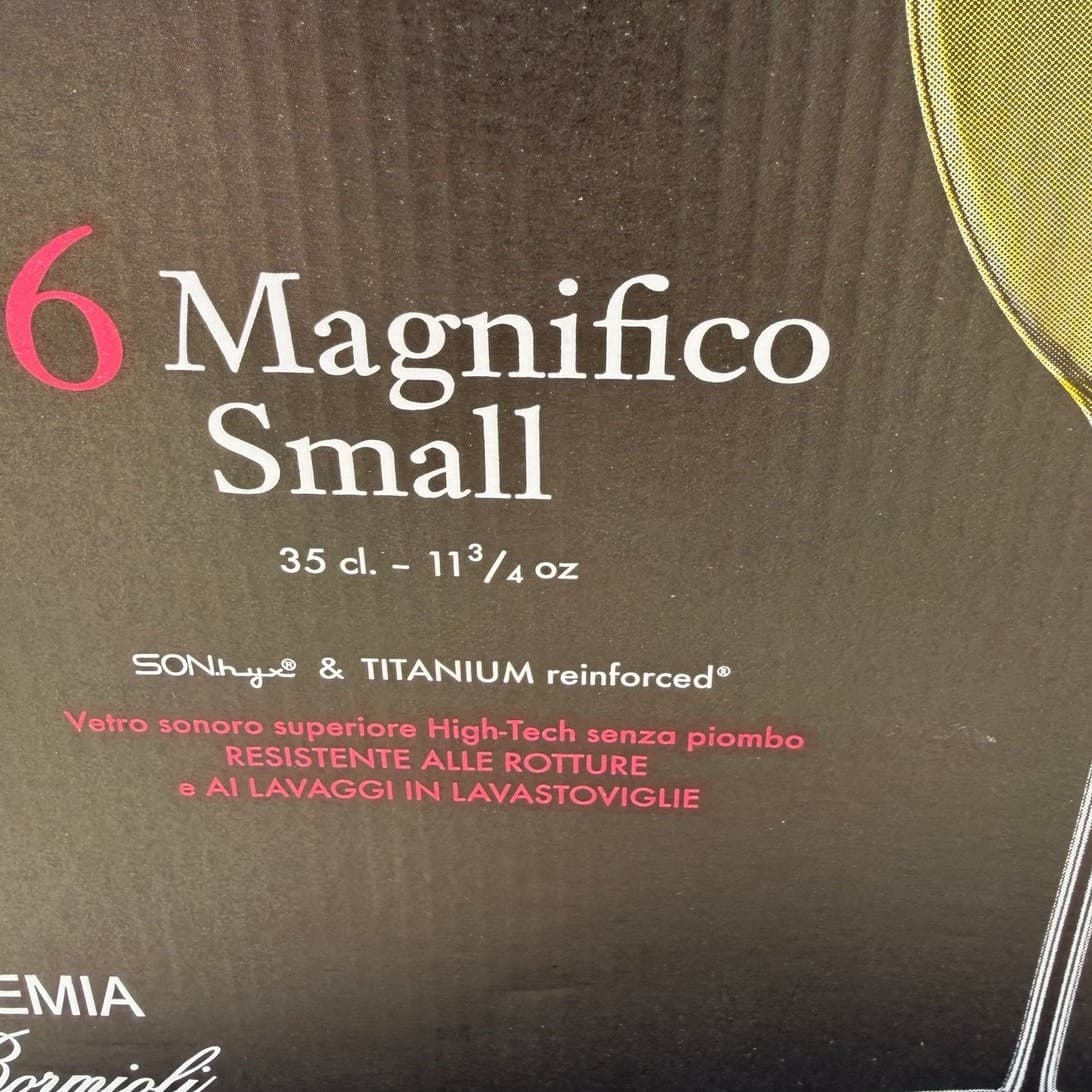 Luigi Bormioli Accademia Magnifico Small Wine Glasses Rotari Italy Set of 6 NIB - Thumbnail 3