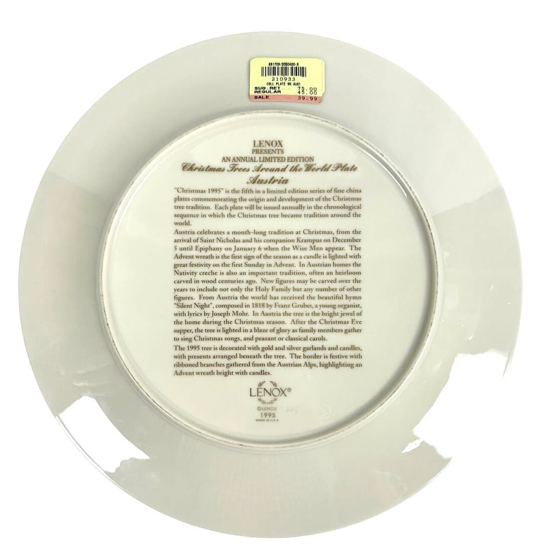 Lenox 1995 Christmas Trees Around the World Limited Edition Austria-Pristine! - Thumbnail 7