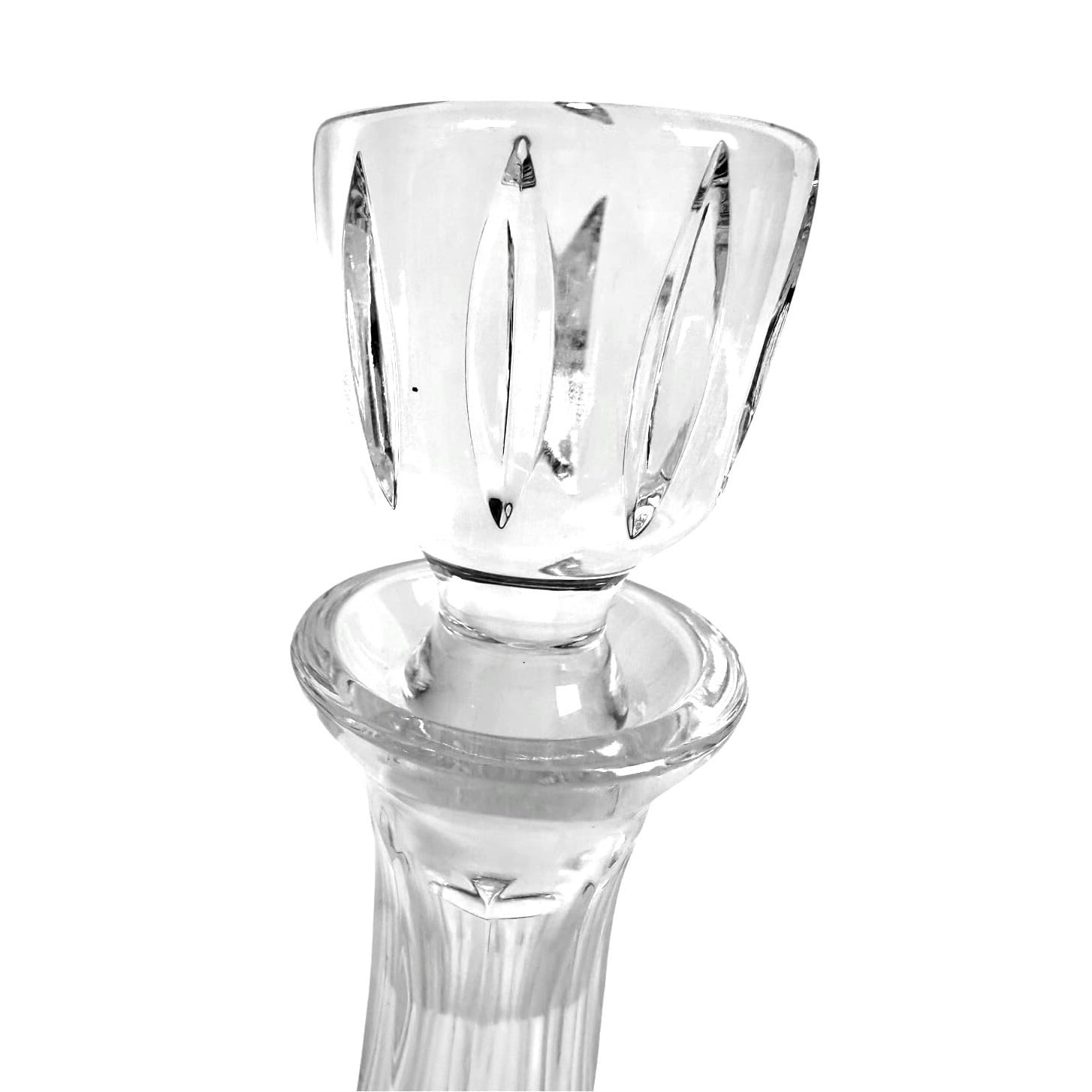 Heavy Clear Lead Crystal Decanter Ground Glass Stopper-Excellent! - Thumbnail 3