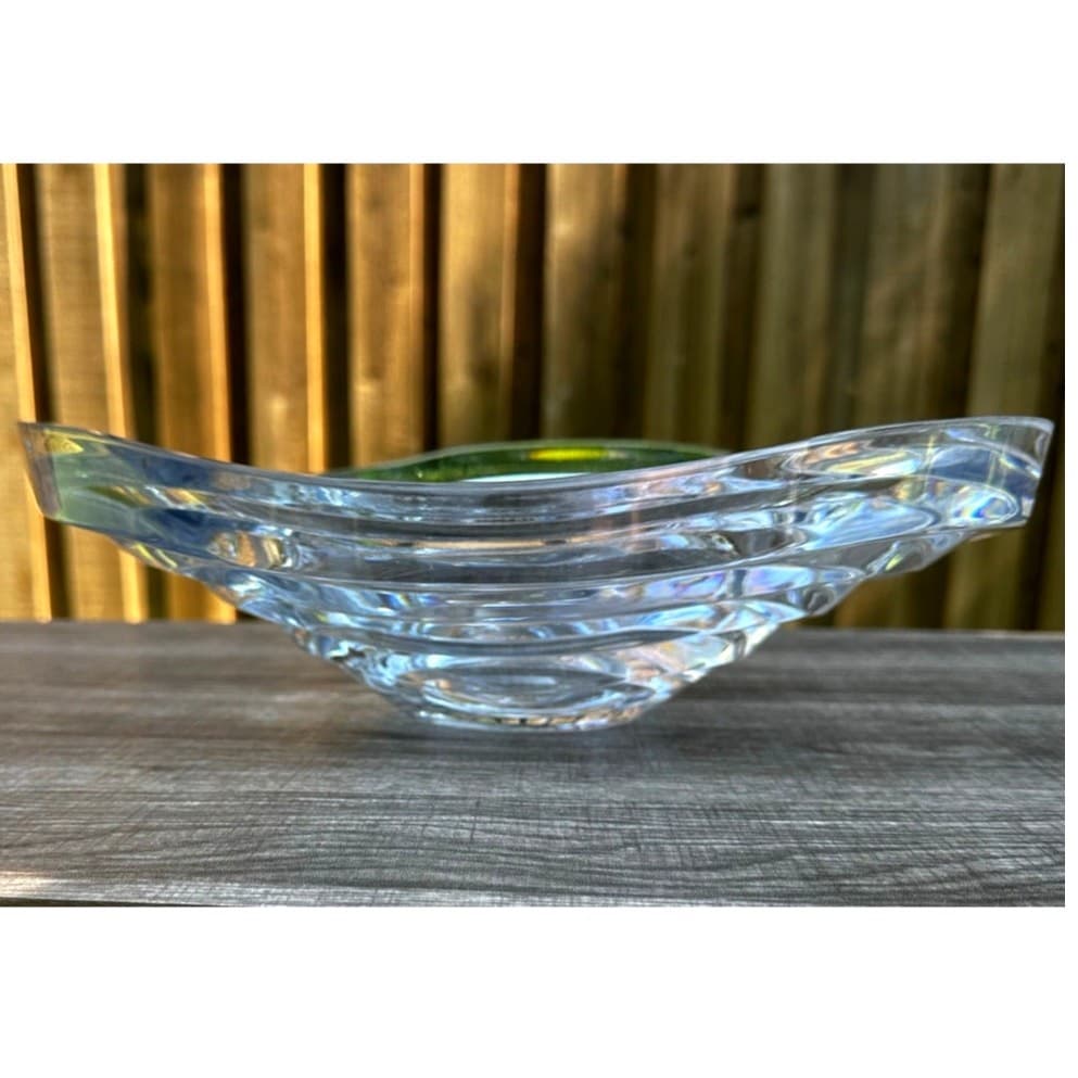 Ricci Casa Collection Caprice Art Deco Modern 24% Lead Crystal Bowl-Slovenia - Thumbnail 5
