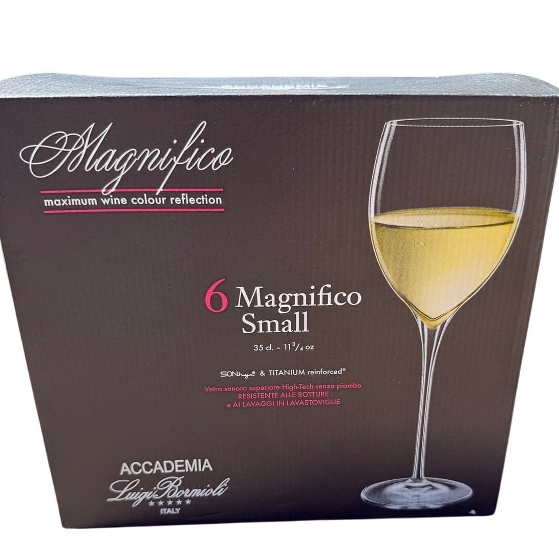 Luigi Bormioli Accademia Magnifico Small Wine Glasses Rotari Italy Set of 6 NIB - Thumbnail 15