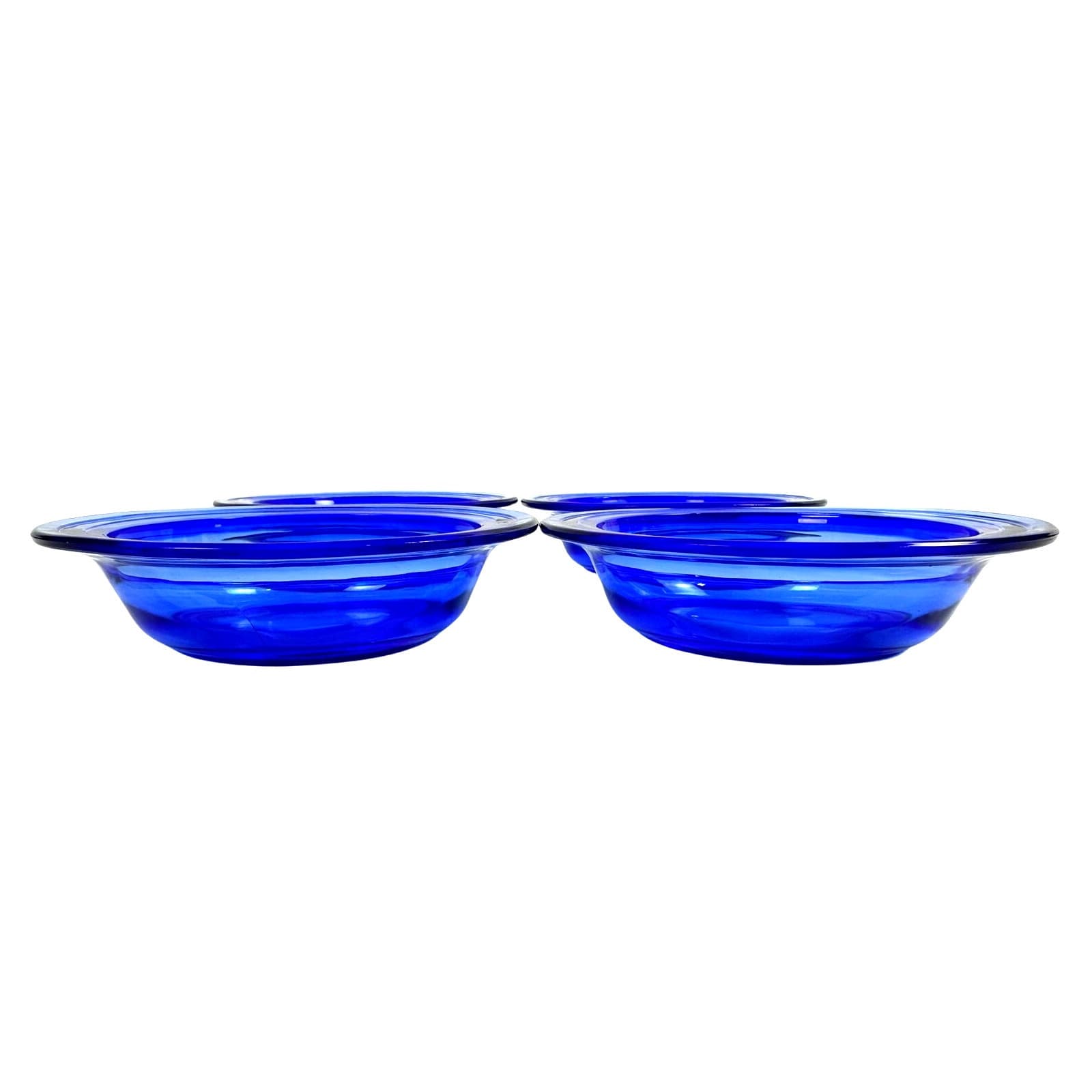 Hazel Atlas Moderntone Cobalt Blue 5" Berry Bowl-Set of 4-Very Rare-Excellent! - Thumbnail 4