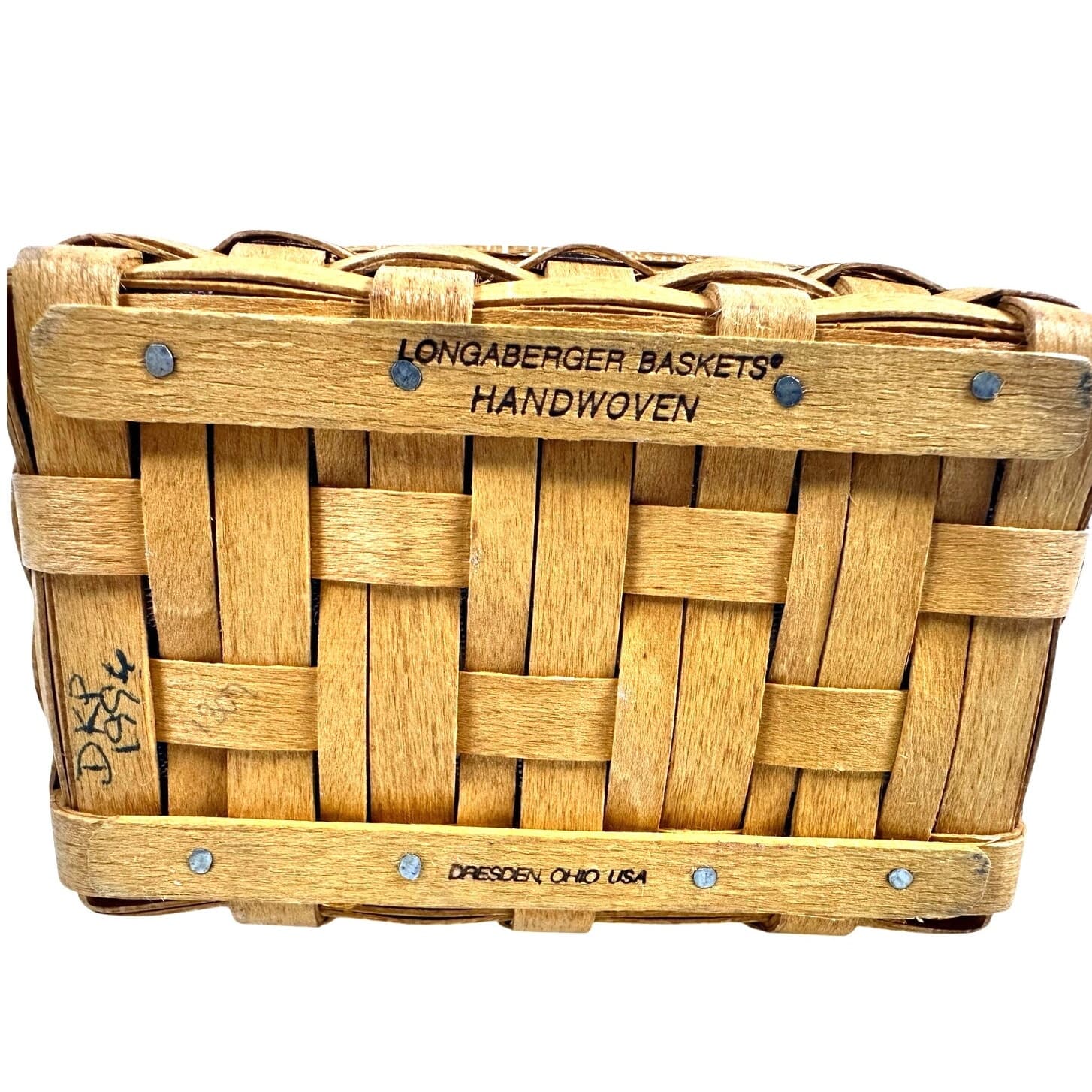 Longaberger 1996 J.W. Collection Miniature Market Basket & Plastic Protector - Thumbnail 3