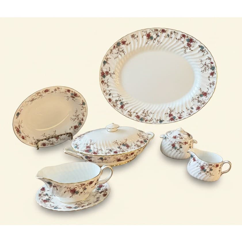 145-PC Minton 'Ancestral' Fine Bone China Dinner Service Set for 18 England - Thumbnail 3