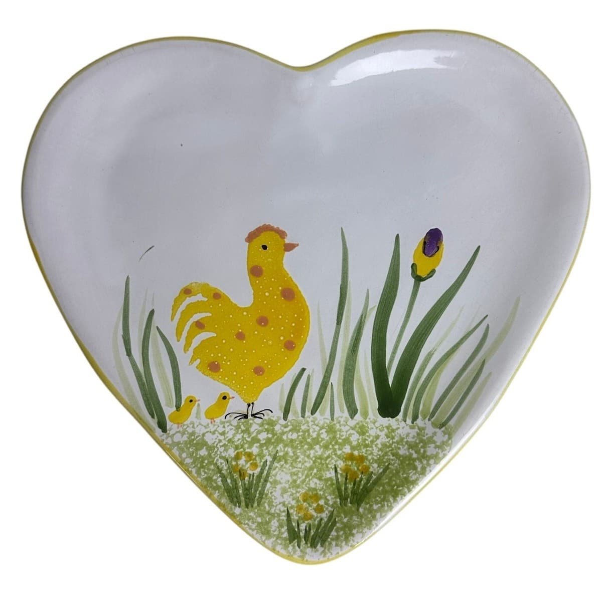 SKM Sarospatak Keramia Manufaktura Hand Painted Heart Shaped Plates-Set of 3 - Thumbnail 4