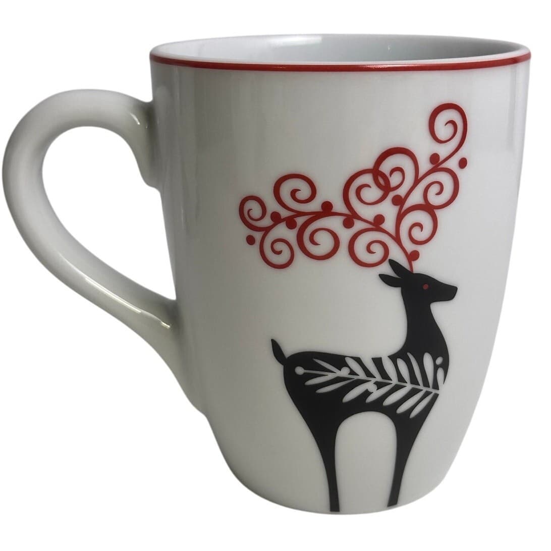 Noble Excellence Contempo Christmas Collection Porcelain Coffee Tea Mugs-Set 4 - Thumbnail 5