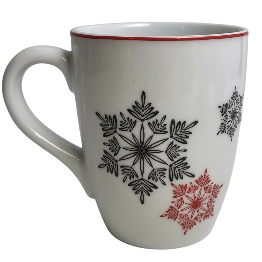Noble Excellence Contempo Christmas Collection Porcelain Coffee Tea Mugs-Set 4 - Thumbnail 3
