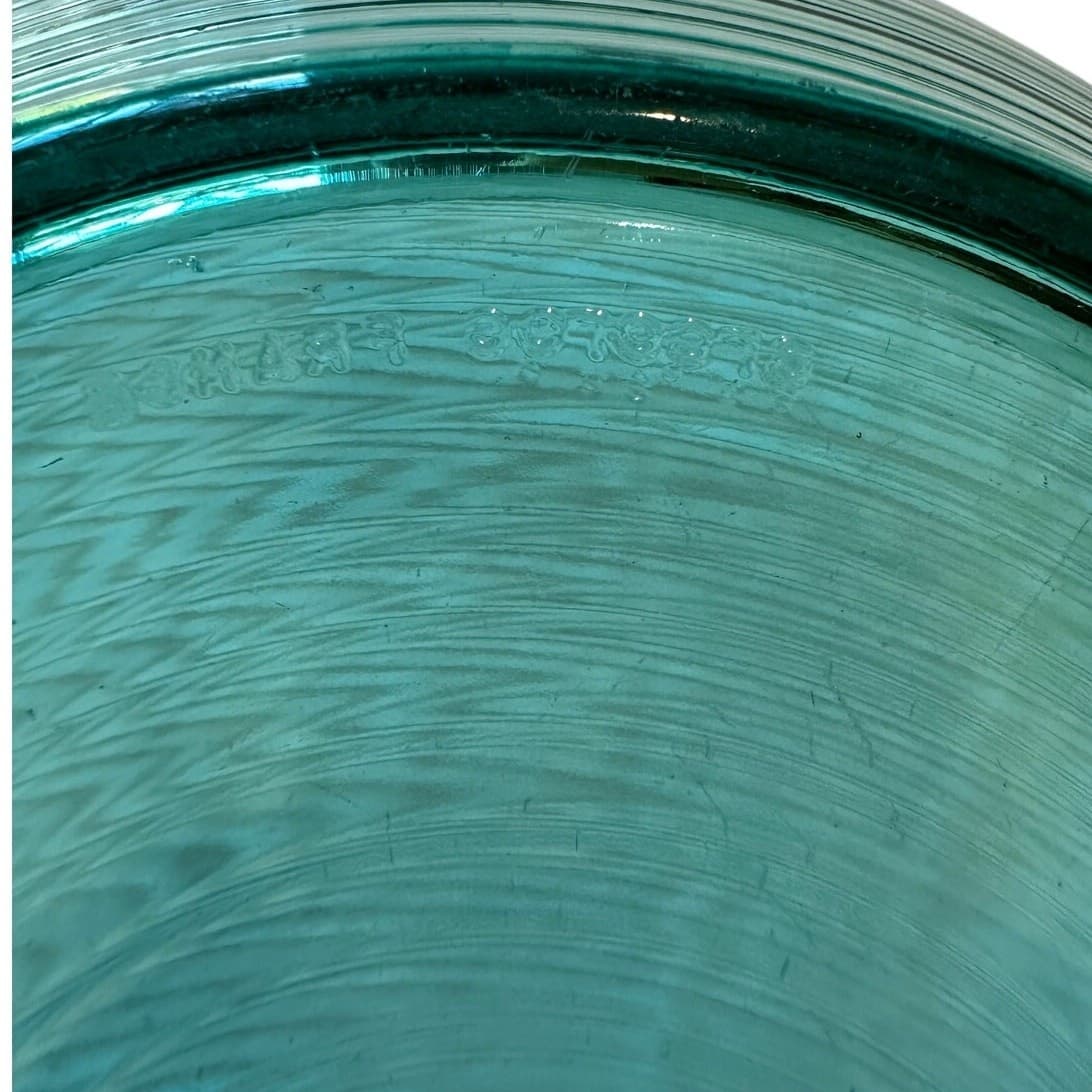 Arcoroc France Turquoise Jardiniere Pattern Ribbed Glass 9.25" Serving Bowl - Thumbnail 7