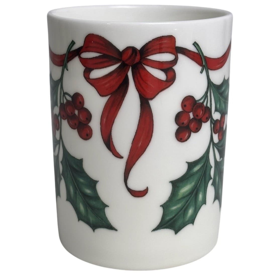 Roy Kirkham England Retired Christmas Ribbon Bone China Tea or Coffee Mug - Thumbnail 2