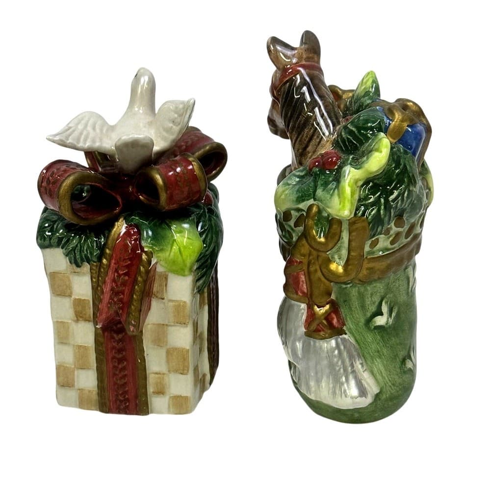 Fitz and Floyd Classics 'Gregorian' 2005 Salt/Pepper Shaker Set-in Box-Excellent - Thumbnail 4
