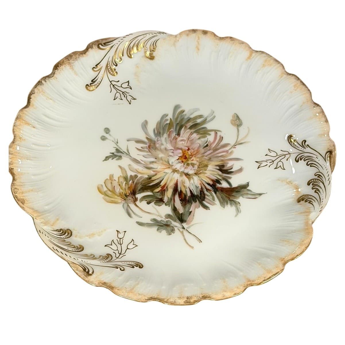 Antique Dresden Hand Painted Floral Cabinet Plates Signed Dorn c1900-Set of 5 - Thumbnail 4