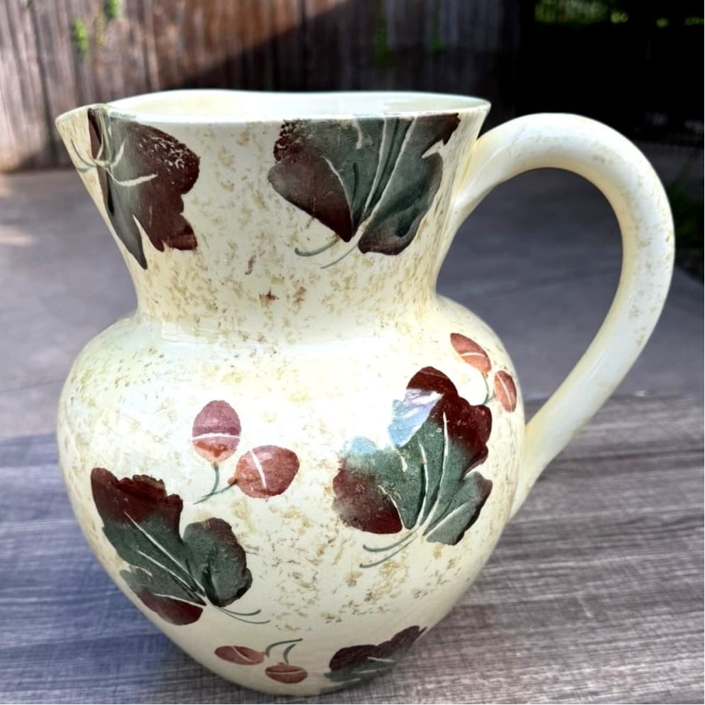 Sole Di Toscana Hand Painted Italian Pitcher 10" Cream Floral Ceramiche Toscane - Thumbnail 8