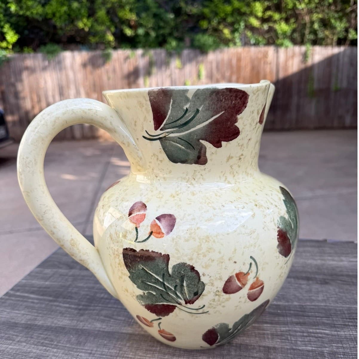 Sole Di Toscana Hand Painted Italian Pitcher 10" Cream Floral Ceramiche Toscane - Thumbnail 6