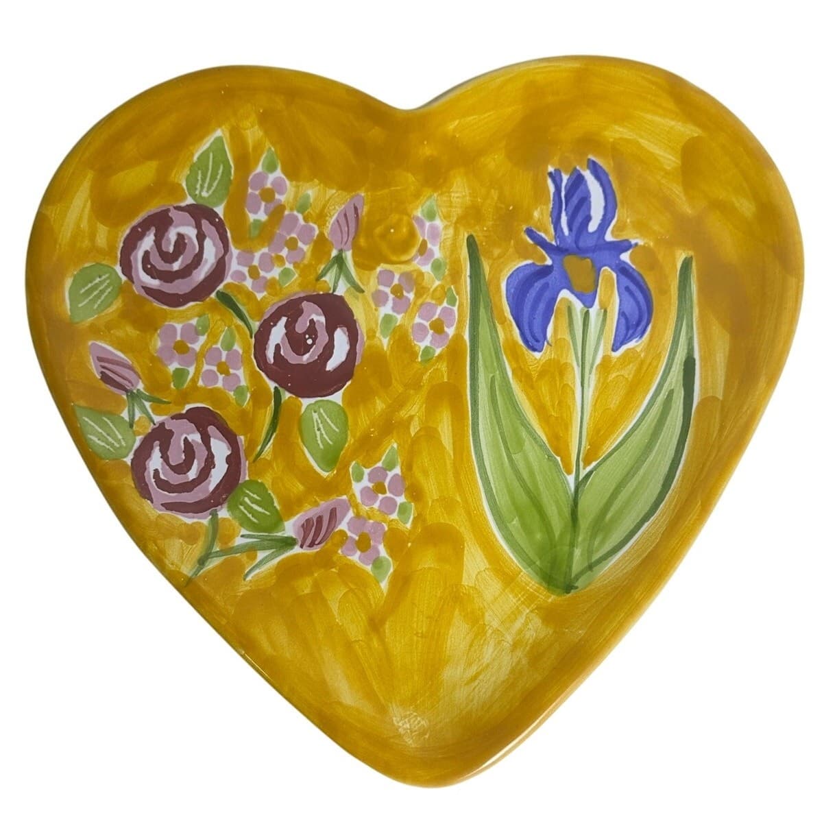 SKM Sarospatak Keramia Manufaktura Hand Painted Heart Shaped Plates-Set of 3 - Thumbnail 3