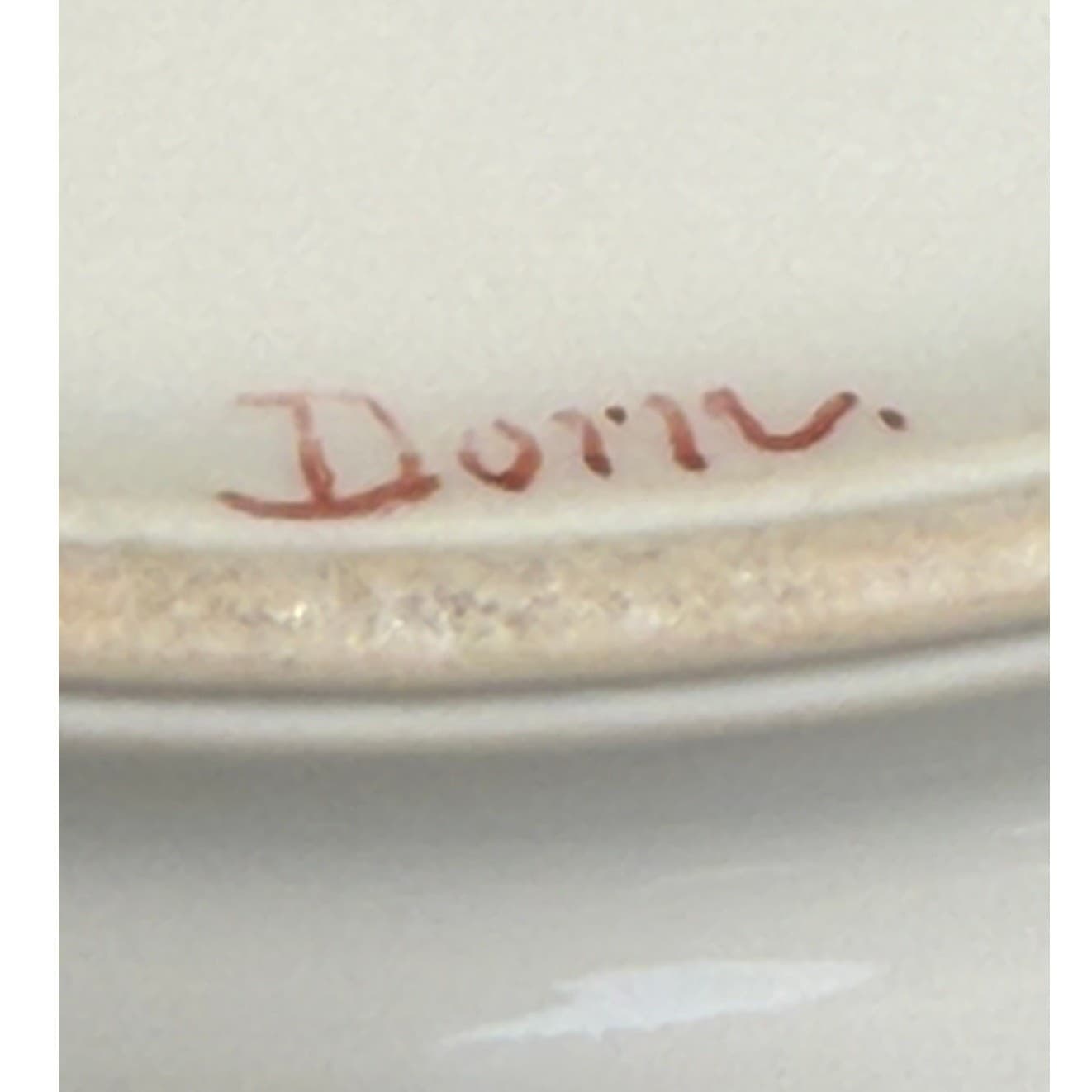 Antique Dresden Hand Painted Floral Cabinet Plates Signed Dorn c1900-Set of 5 - Thumbnail 13